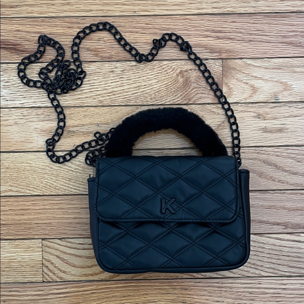 Kendall & Kylie Black Quilted Crossbody Bag